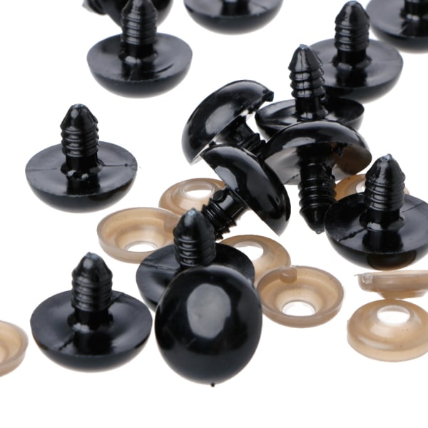 100st/påse DIY för docka leksaksögon svart plast säkerhetsögon dockor för docka med 10MM
