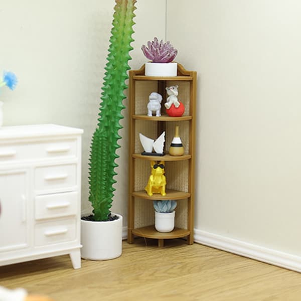 Hjørne Mini Display Hylde Håndværk Til Modelhus Soveværelse Dekorationer Og Display