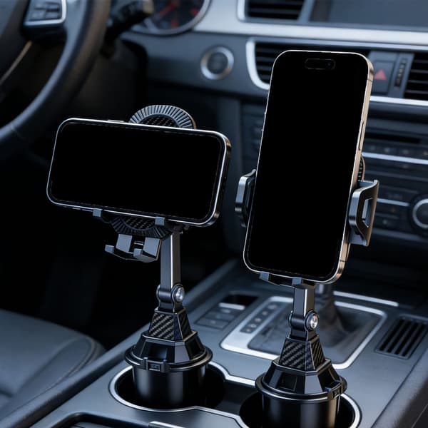 Bilkoppholder Telefonfeste med Dobbelthode Silikonputer Sikker Holding