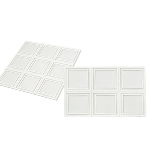 Hvit Dukkehus Tilbehør Vegg- og Takpanel 13x13cm Plasttekstur