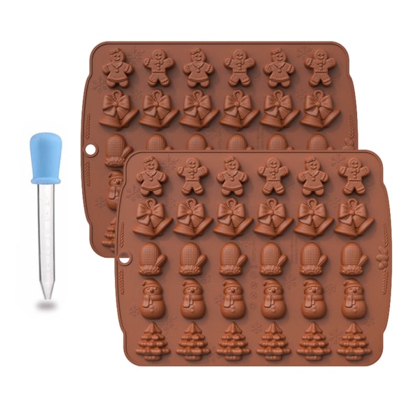 Chokladformar med jultema Fondantformar Silikonmaterial Tårtdekoration Prylar Baktillbehör för kök