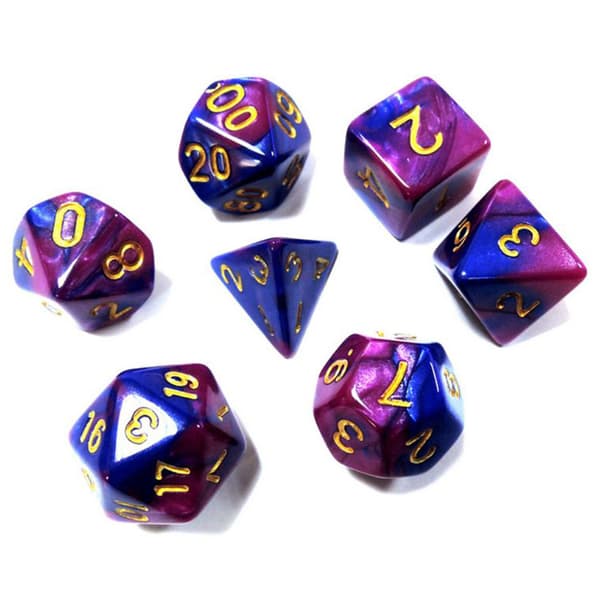 49 stk. Assorterede polyedriske terninger i resin med pose til DND RPG spil D4 D6 D8