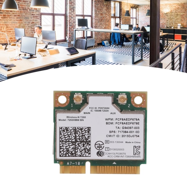 Wireless-N Half Mini Card 7260 7260HMW BN, 2.4G BT4.0 Mini PCIe Card, Support 802.11n 300Mbps
