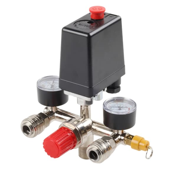 90-125psi 220V luftkompressor trykventiler kontakter manifold regulator måler