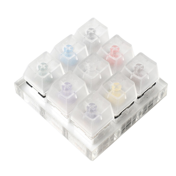 Kaihua Box 9-Key Cherry MX Switch Tester Kit med akryl blank bas nyckelkapslar