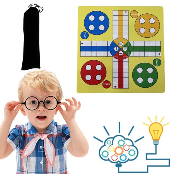 Fargerik Ludo Flying Chess Game Musematte Brett 35cm For Barn Voksne