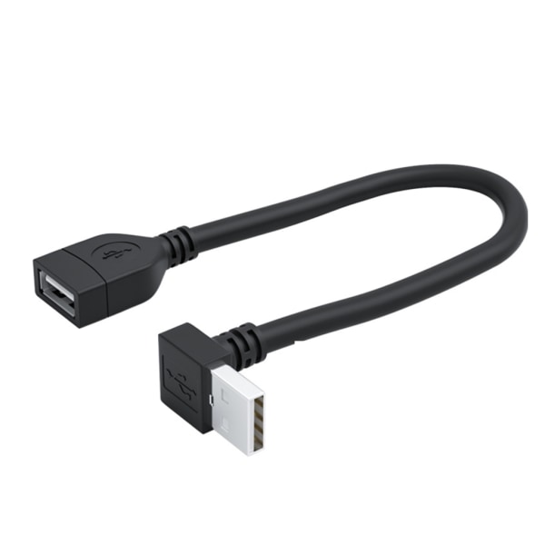 USB 2.0 hann-til-hun-kabel USB 2.0-forlengelseskabel Dataoverføringslinje 90° vinklet rett/albue USB-kontaktledning