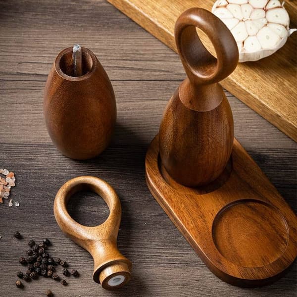 1 set/3 st Träkryddkvarn Salt- och pepparkvarn för vardagsmatlagning