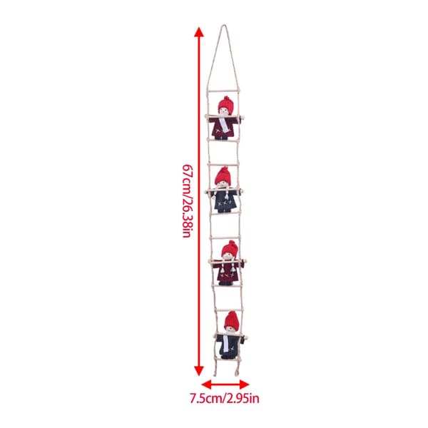 2-pack Jul Trappdekoration Set Klättrande Tomtar Med Bomullsrepsdesign
