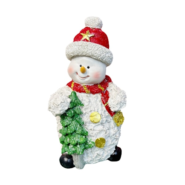Jultema Hartsprydnad LED-ljusande snögubbefigur för hem och kontor Dekor Juldekorationer