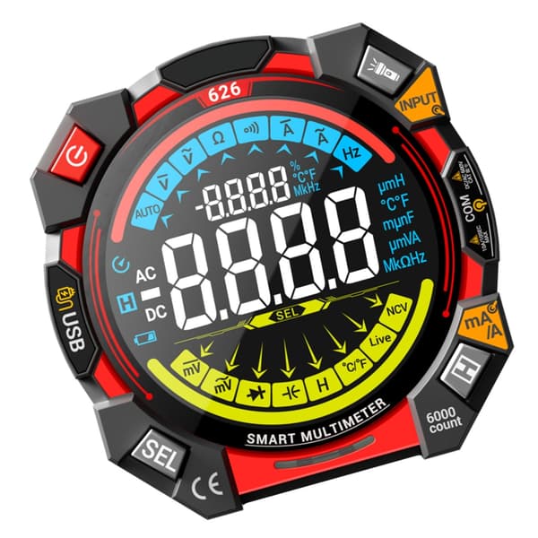 Digitalt multimeter voltmeter kontinuitet NCV-måler LCD-tester modstandstest
