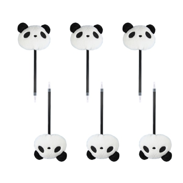 6 stk Panda kuglepen Plys Panda skrivepen Julestrømpe fyldstof til børn dreng pige julefest favor null - C