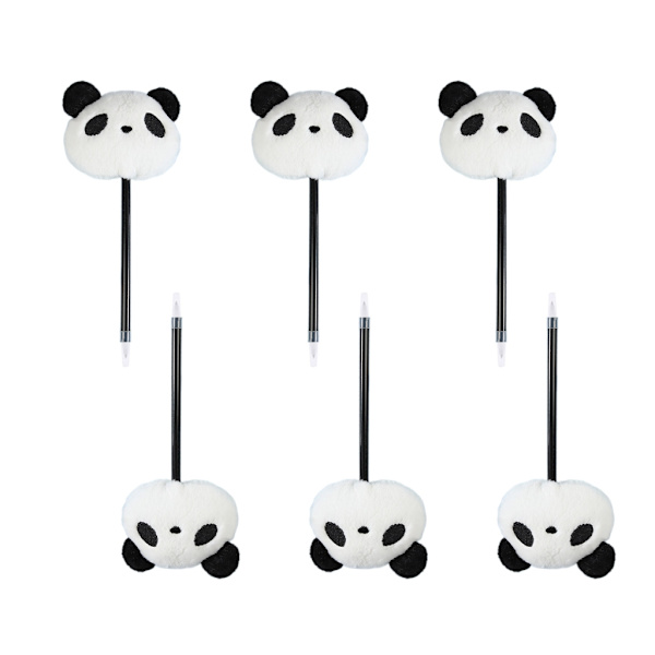6 stk Panda kulepenn Plysj Panda Skrivepenn Julestrømpefyll for Kid Gutt Jente Julefest Favor null - C