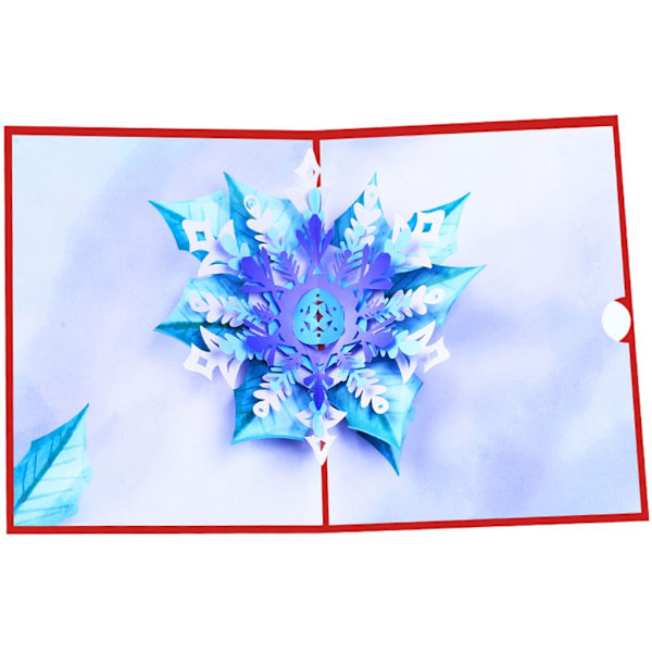 3D Snowflake Popup Julehilsenskort med konvolutt Snø Julenisse Julegave Invitasjon Julehilsen