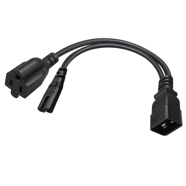 C20 til C7 5-15R strømledning IEC320 C20 han til NEMA5-15R C7 hun strømomformer Adapter kabel ledning 1FT/0,32M