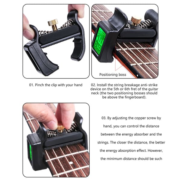 Clip-on Gitarrstämmare Strängskydd Digital Elektronisk Stämmare