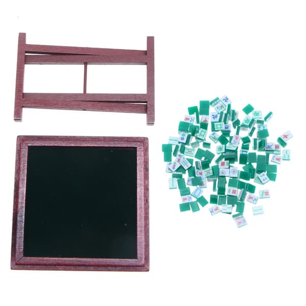 Realistiskt Mahjong Brickset Bord Dockhus Realistisk Mini Storlek Samling