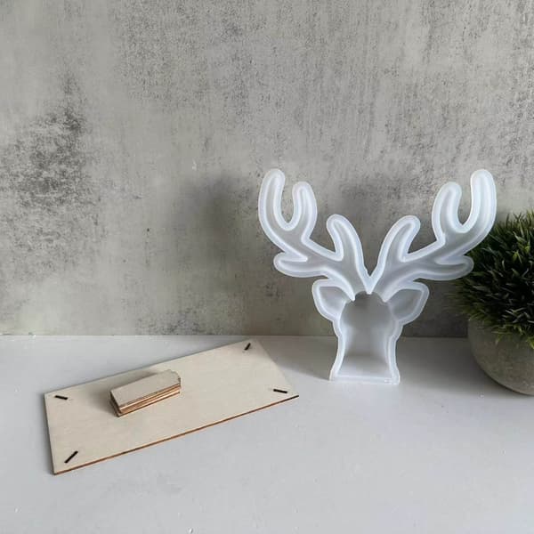 2x Hjorte Resin Forme Jule Elg Silikoneform Lysforme Gipsforme
