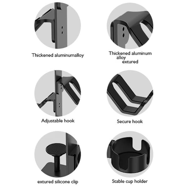 Triple Layer Skrivebordsmontering Gaming Gear Holder med Skridsikker Polstring til Spil