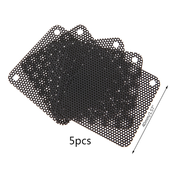 Klippbart datornät Mesh cover Chassi cover 40x40 mm gör-det-själv PVC PC för case Fläktkylare Svart dammfilter gör det själv