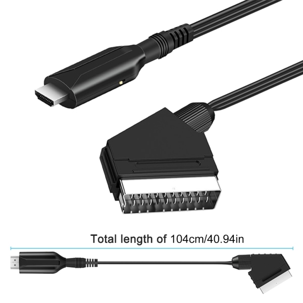 1080P SCART till HDMI-kompatibel konverteringsadapter, SCART-ingång till  HDMI-kompatibel utgång Video Audio Converter-kabel 5c04 | Fyndiq