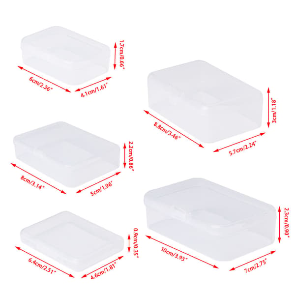 Rektangulär Förvaringslåda i Plast Klar Transparent Behållare Organizer