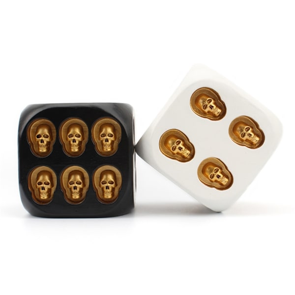 Mini Skull Dice Halloween Skeleton Dice Mini Skull Face Game Dice Props Black gold