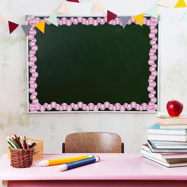 10M Rosa Diskokule Oppslagstavle Kantklistremerke For Scrapbooking Barnerom