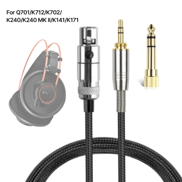 Flexibel 1/8 tum till XLR3Pin kabel med 6,35 mm adapter för K240 MKII/K141/K171