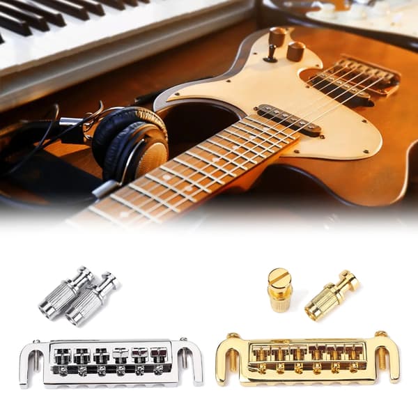 Elektrisk gitarr rullbro sadel stallstycke combo krom ersättningsdelar Chrome
