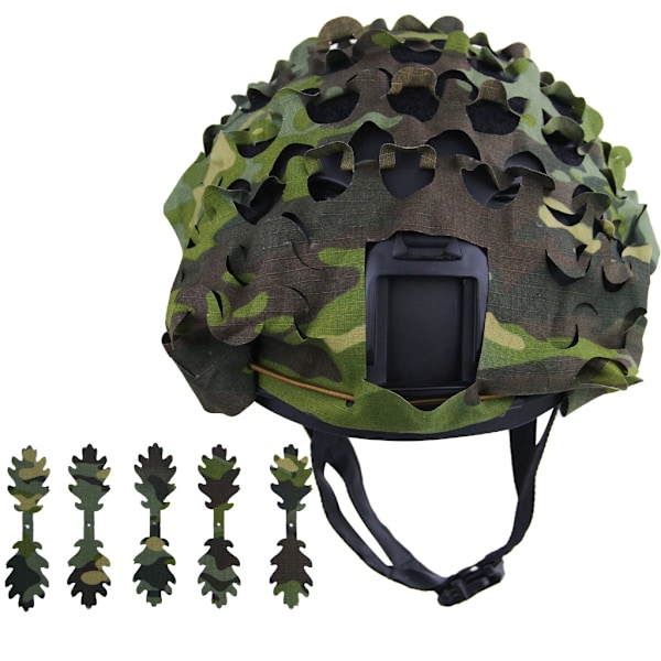 Praktisk hjälmöverdrag  Kamouflage stridshjälmöverdrag Hjälmöverdrag CP Jungle Leaf cut