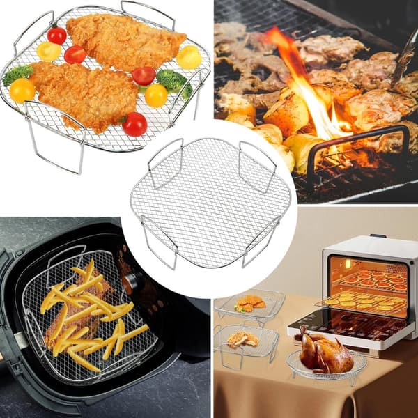 Pladsbesparende Dehydreringsriste til Airfryer i Rustfrit Stål Bageudstyr