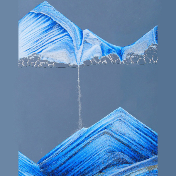 Roterbar rörlig sandkonstbild 3D-rörelsedisplay Flödande kvicksandsram för hem, sovrum, vardagsrum, dekoration, presenttillbehör Blue