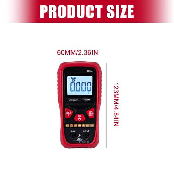 Digitalt Multimeter Transistor Tester Elektrisk NCV Testmåler TrueRMS