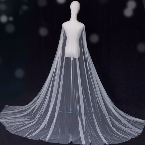 Lang ryg Kvinder Snøre-Up Cover Up Wrap Cape Aften Wrap Sjal Brudetilbehør