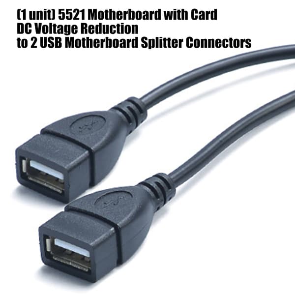 DC5.5x2.1mm til dobbelt USB-strømadapterkabel til opladning af 2 enheder