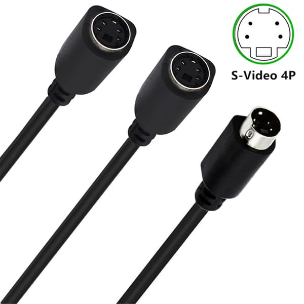 4-benet 1 han split til 2 hun Y-adapterkabel komponentledning Y-kabel til tv