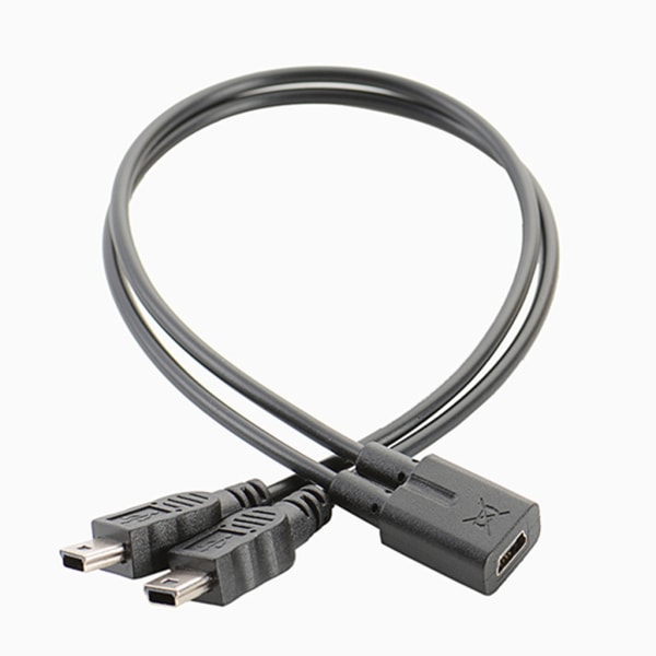 1Pack USB 2.0 Mini 5-Pin Y Splitter Kabel, Formsprutning USB 2.0 Mini 5-Pin Hona till Dual 2 Hane Converter