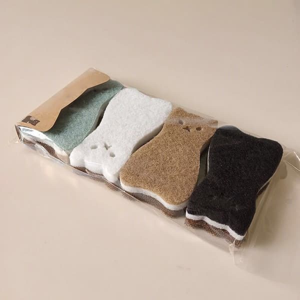 4-pack Kattsformade Svampar Absorberande, Håller Länge och Är Skonsamma
