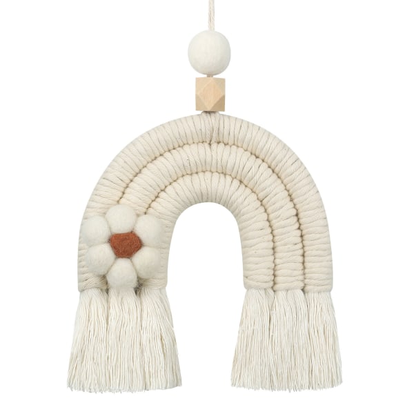 Nordic Macrame Rainbow Veggdekor for soverom Barnehage Baby Barnerom Fargerikt billedvev Tau Vevd dusk Veggoppheng