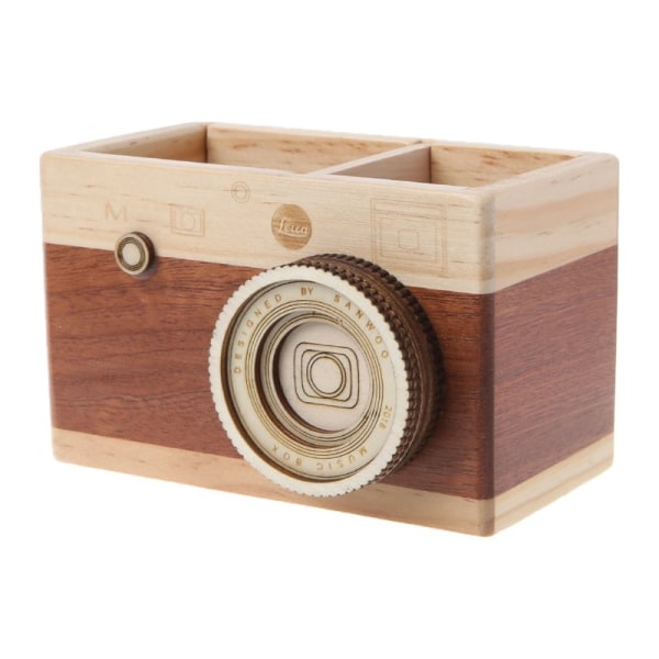 for Creative Camera Pattern Puinen kynäkynä case jalustalle Desktop Sund