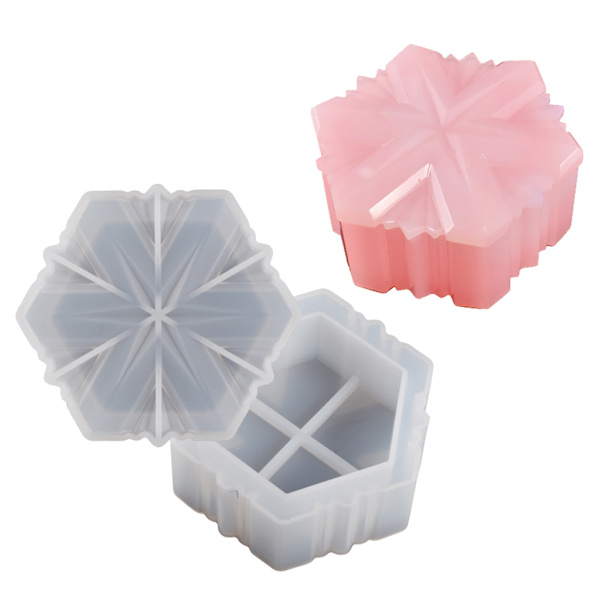 2 stk DIY epoxy krystal 3D jubilæum Sekstakket stjerne container opbevaringsboks forme til ringe smykker opbevaring boligindretning