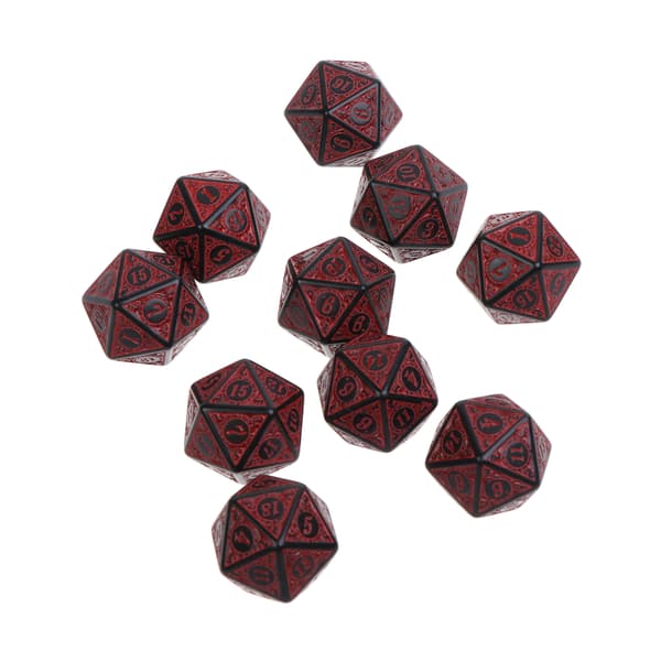 10 stk. 20-sidet terning D20 til rollespil, fest, akrylspil, terninger, spilklub Green