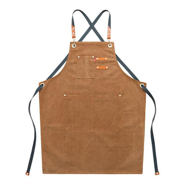 Professionellt fast justerbart jeansförkläde Köksförkläden för kvinna Vuxen bakning Smock Chef Cafe Unisex jeansförkläde