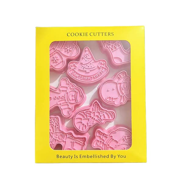 Cookie Cutter 3D Form Plast Bakning Cookie Stämpel Cookie Decorating Tool