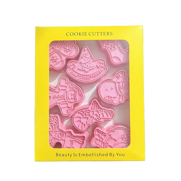 Cookie Cutter 3D Kjeksform Plast Baking Cookie Stempel Cookie Decorating Tool