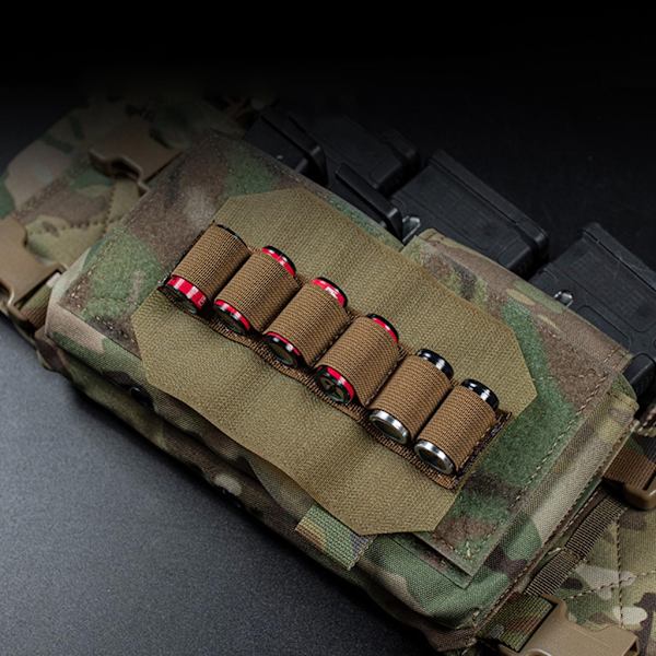 Patronhylster for brystsele jaktvest løkkepanel drop pouch insert 6 hole gray