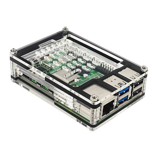 9-kerroksinen akryylikotelo case , jäähdytyslevykotelo, yhteensopivat aktiiviset jäähdyttimet RPI 5:lle 4GB/8GB