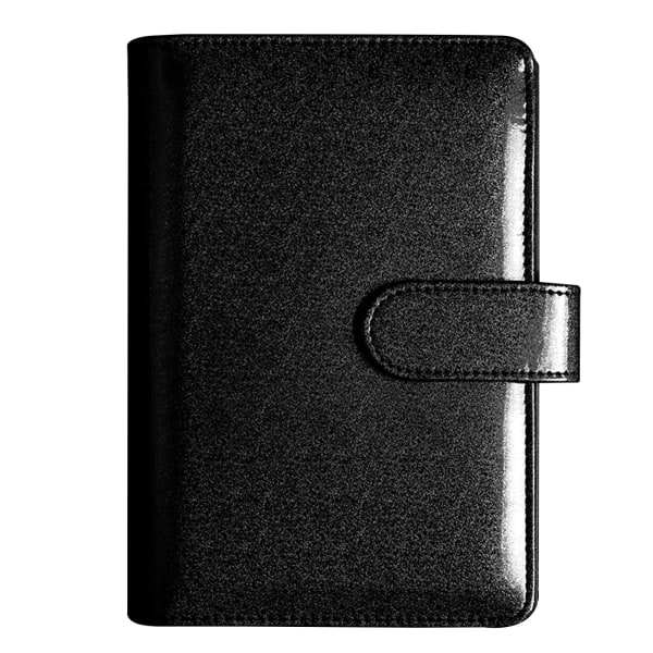 Macaroon Binder Planner Notebook Hard Cover A5 6 Ring Återfyllbar Loose Leaf Journal Anteckningsblock Cover Vattentätt för flickor Black