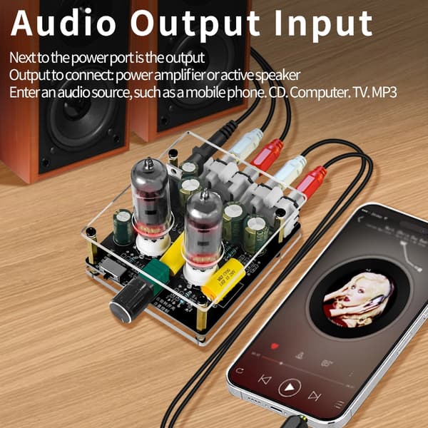Kompakt HiFi Rør Preamp Buffer Højttaler 6K4 Rør Forforstærker Forstærker